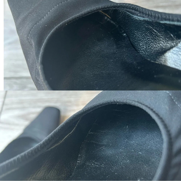 DKNY Essential Black Nylon Fabric Square Toe Slim  Heel Pumps Made in Italy - Picture 13 of 14